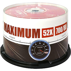 Носители информации CD-R, 52x, Mirex Maximum, Cake/50, UL120052A8B
