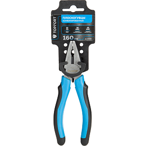 Плоскогубцы 160 мм Topfort из углеродистой стали c ручкой из ПВХ