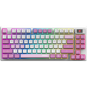 Клавиатура MSI Forge GK600 механич. бел/фиол USB беспр. BT/Radio Multimedia
