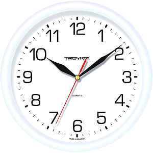 Часы настенные Troyka 21210213 круг., d245мм, плав.ход, пластик