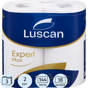Полотенца бумажные Luscan Expert Max 3сл с тиснением 18м 2рул/уп_Спб