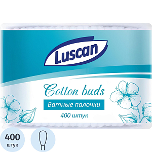 Палочки ватные Luscan п/э пакет 400шт/уп