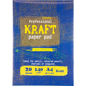 Папка для рисования и эскизов Kroyter А4,20л,бл.крафт 140г,02656