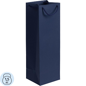 Пакет подарочный под бутылку Vindemia, синий арт.75556.40
