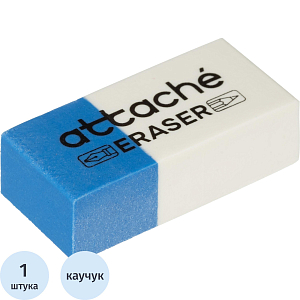 Ластик прямоугольный Attache 39x17x12,термопл.кауч,син/бел,д/ручки и каранд