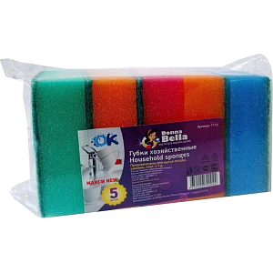 Губки хозяйственные 5 Макси NEW 95x65x30мм 5шт/уп