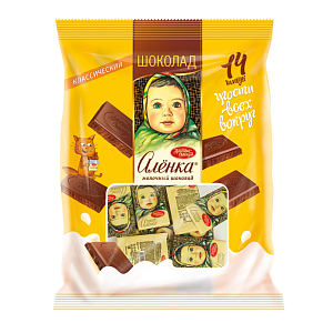 Шоколад Аленка молочный (14 шт по 15 г), 210г