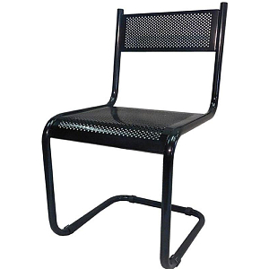 Одноместная секция AM_0MX стул перфорир. S-образный черный ral 9005 глянец