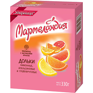 Мармелад Мармеландия Апел. Лим. Грейп. Дольки Ударница, 330г