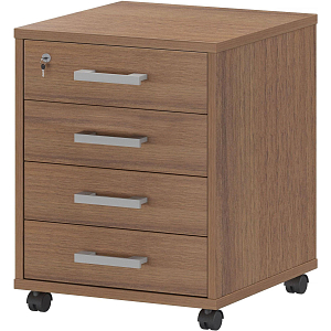 Тумба PT Арго . подкатная 4 ящика АТЛ-04 орех гварнери