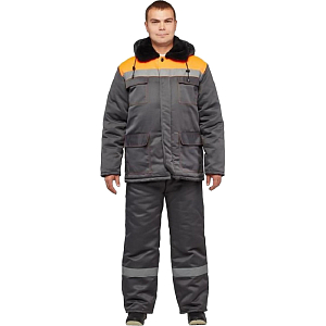 Костюм зим муж (куртка, пк) з35 сер/оранж 104-108/170-176 (Арсенал-СП)
