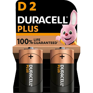 Батарейка Duracell PIus LR20 D BL2 Alkaline 1.5V (2/20) 2шт/уп