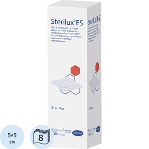 Салфетки н/стер 5х5см 8сл 21нит 100 шт STERILUX ES 2050050