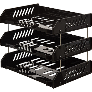 Лоток горизонтальный Стамм СИТИ наб. из 3-х горизонтальных лотков чер