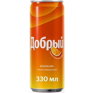 Напиток Добрый Апельсин газ. 0,33л ж/б