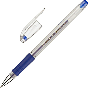 Ручка гелевая неавтомат. CROWN HJR-500R 0,5мм. рез. манж. синий