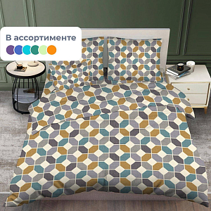 Постельное белье 1,5сп набивн. бязь 140г/м2 (нав.70х70 1 шт.), микс