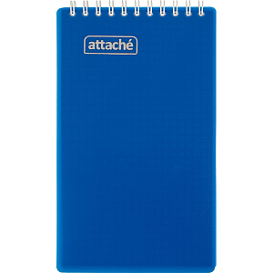Блокнот на спирали А6+ 80л  Attache клетка, обложка Plastic