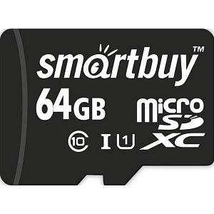 Карта памяти SmartBuy microSDXC 64Gb UHS-I Cl10 +ад, SB64GBSDCL10-01