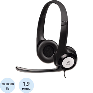 Гарнитура Logitech проводная H390, Black [981-000803