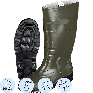 Сапоги мужские цвет оливковый мод. 173 (р.42) с мет. подноском