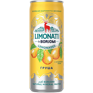 Напиток Боржоми Груша, газ ж/б, 0,33л