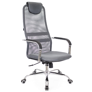 Кресло 0MX_EV_Everprof EP 708 TM сетка/ткань серый, хром