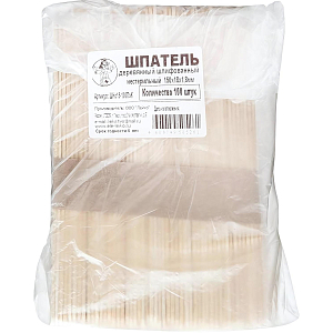 Шпатель терапев. дерев. нестер. 150х18х1,8, ШНс15-100ПэК,100шт/уп