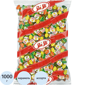 Конфеты мини  MIX №25  апельсин, киви, клубника, персик 1 кг