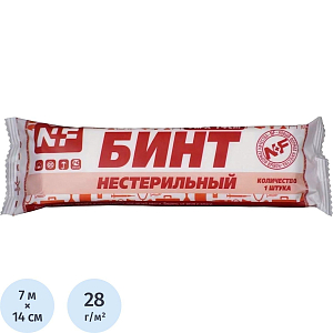 Бинт нестер. 7мх14см, пл.28г Ньюфарм, (инд. уп.) ШК80858