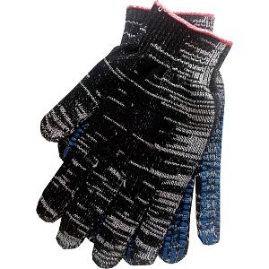 Перчатки защитн трикотажн ПВХ Точка 4нитей 38-40гр 10кл 400пар/уп(графит)