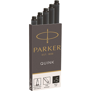 Картридж чернильный для перьевой ручки  PARKER черные 5 шт/уп 1950382