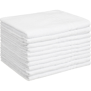 Набор полотенец махровых Luscan/бордюр 380г/м2, 50х90 белый, 10 шт/уп