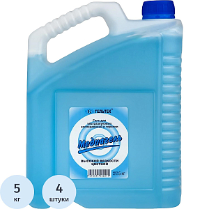 Гель для УЗИ МЕДИАГЕЛЬ 5кг/бут. высокой вязкости (цв.) 4 шт/уп