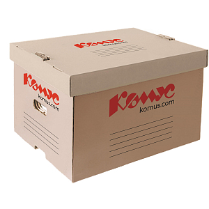 Короб архивный Комус на 6 папок 75мм, надстраив.,крышка