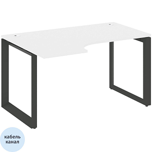 Стол 0MX_ONIX-О левый О на металлокаркасе O.MO-SA-3L белый бриллиант/антрац