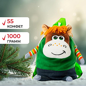 Новогодний сладкий подарок Лошадка Кузьма Игрушка 1000 грамм, K078