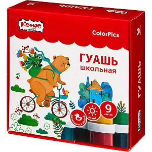 Гуашь Комус Класс ColorPics набор 9 цв, 20 мл