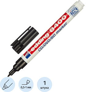 Маркер для CD EDDING E-8400/1 черный, 0,5-1 мм