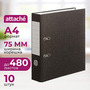 Папка-регистратор 75 мм (+/- 5 мм)с мет.уг.мрамор ч/б, в уп.10шт,бум./бум