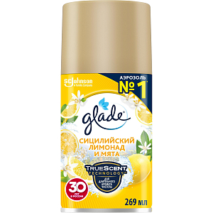Баллон сменный для автоосвежителя Glade Сицилийский лимонад и мята  269 мл