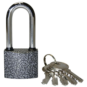 Замок СпецМеб KD_0MX навесной с длинной дужкой 01-50.2 сер/хром