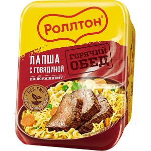 Лапша Роллтон по-домашннму говядина, 90гх24шт/уп