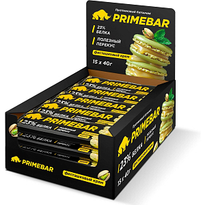 Батончик с содерж протеина PRIMEBAR глазир со вкус Фисташк крем 40гx15шт/уп