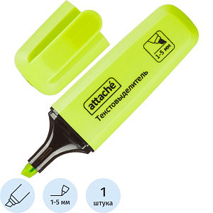 Маркер текстовыделитель Attache Palette 1-5мм желтый HL6010