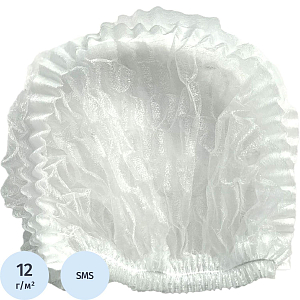 Шапочка Шарлотта неткан. белая, пл 12г Unite 100шт/уп