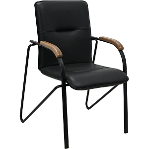 Конференц-кресло 0MX_UA_EChair SAMBA Black к/з черн./орех (V-4 1.031)