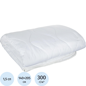 Одеяло Luscan 140х205 стег, кант, 300-350гр/м2 (холлофайбер/микрофибра),бел
