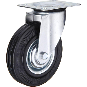 Колесо для тележки SC 200, повор, литая резина, без торм, 200мм