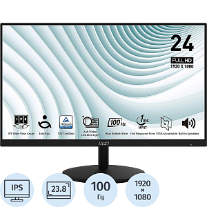 Монитор MSI PRO MP242A (9S6-3PA1CT-205)23.8/FHD/IPS/100Hz/300cd/1ms